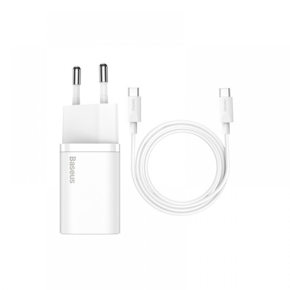 Зарядное устройство Baseus Super Si Quick Charger 1C 25W EU Sets + Type-C to Type-C Cable (CCCJG25CE)