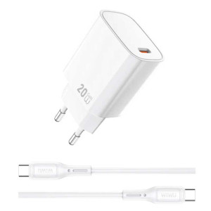 Зарядное устройство Wiwu 20W Essen GaN Fast Charger + Cable Combo USB-C to USB-C Wi-G007