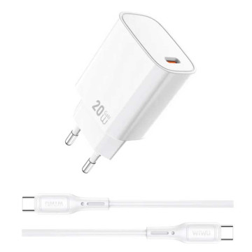 Зарядное устройство Wiwu 20W Essen GaN Fast Charger + Cable Combo USB-C to USB-C Wi-G007