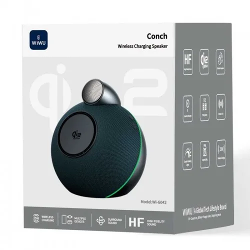 Беспроводное зарядное устройство 3 in 1Conch Wireless Charger Speaker Wi-G042