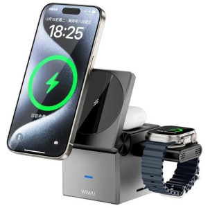 Беспроводное зарядное устройство Wiwu Small Square 3 in 1 Wireles Charger (Wi-W030)