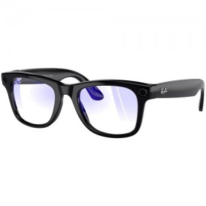 Солнцезащитные очки Ray-Ban Meta Wayfarer RW4006, Shiny Black / Clear (Blue-Violet Light Filter)