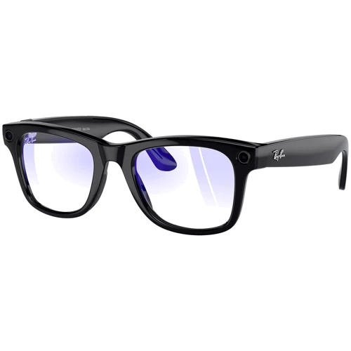 Солнцезащитные очки Ray-Ban Meta Wayfarer RW4006, Shiny Black / Clear (Blue-Violet Light Filter)