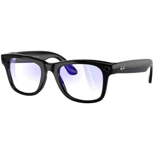Солнцезащитные очки Ray-Ban Meta Wayfarer RW4006, Shiny Black / Clear (Blue-Violet Light Filter)