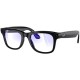 Солнцезащитные очки Ray-Ban Meta Wayfarer RW4006, Shiny Black / Clear (Blue-Violet Light Filter)