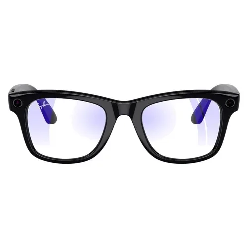 Солнцезащитные очки Ray-Ban Meta Wayfarer RW4006, Shiny Black / Clear (Blue-Violet Light Filter)