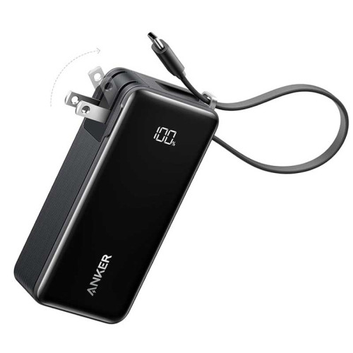 Внешний аккумулятор Anker Power Bank 10000мАч, 30W, Fusion Built-In Retractable USB-C Cable