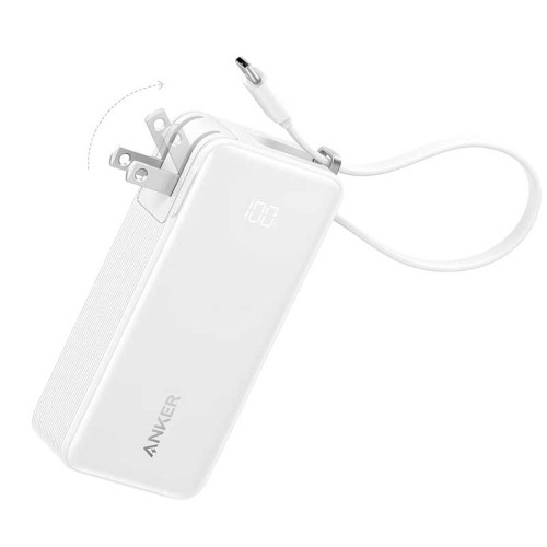 Внешний аккумулятор Anker Power Bank 10000мАч, 30W, Fusion Built-In Retractable USB-C Cable