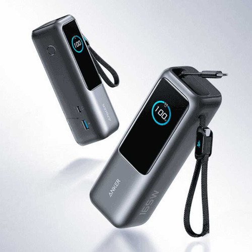 Внешний аккумулятор Anker Laptop Power Bank 25000мАч, 165W, Built-In and Retractable Cables