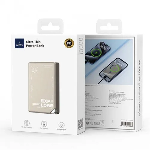 Внешний аккумулятор Wiwu Ultra Thin Power Bank 10000mAh Magnetic Wi-P020