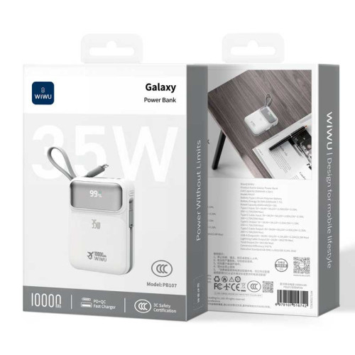 Внешний аккумулятор Wiwu 35W GALAXY Power Bank PB107 10000mAh (3C)