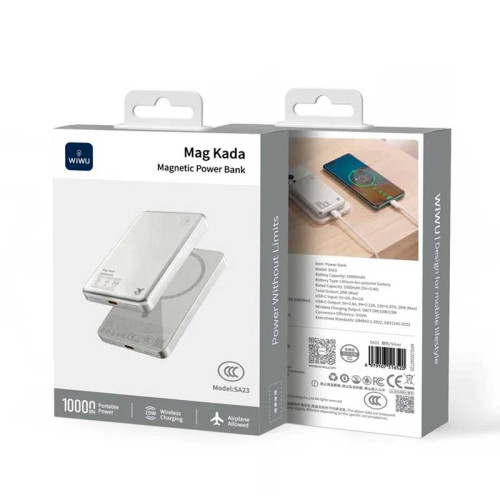 Внешний аккумулятор Wiwu Ultra thin magnetic power bank SA23 10000mAh (3C)