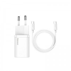 Зарядное устройство Baseus Super Si Quick Charger 1C 25W EU Sets + Type-C to Type-C Cable (CCCJG25CE)