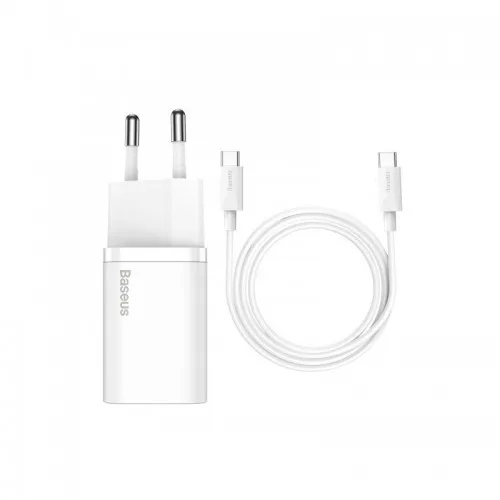 Зарядное устройство Baseus Super Si Quick Charger 1C 25W EU Sets + Type-C to Type-C Cable (CCCJG25CE)